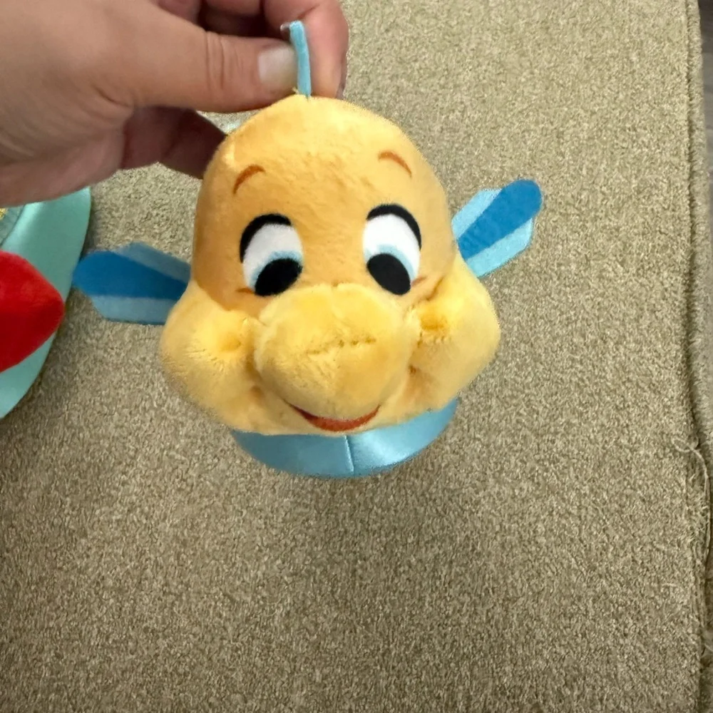 Disney Ariel and Flounder Kids Slippers - Red and Yellow Sz 9/10